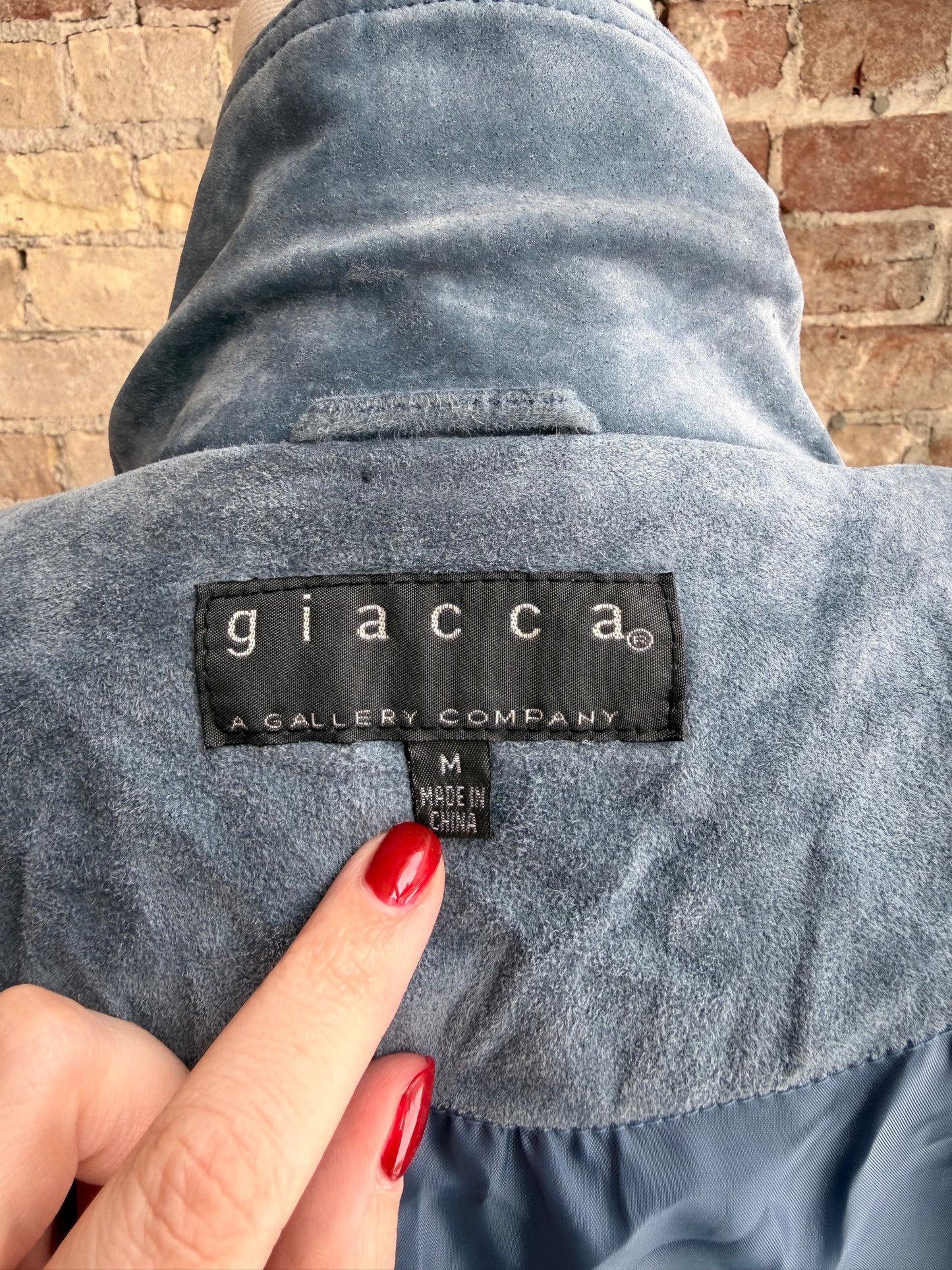 90s/00s Giacca blue suede chore coat