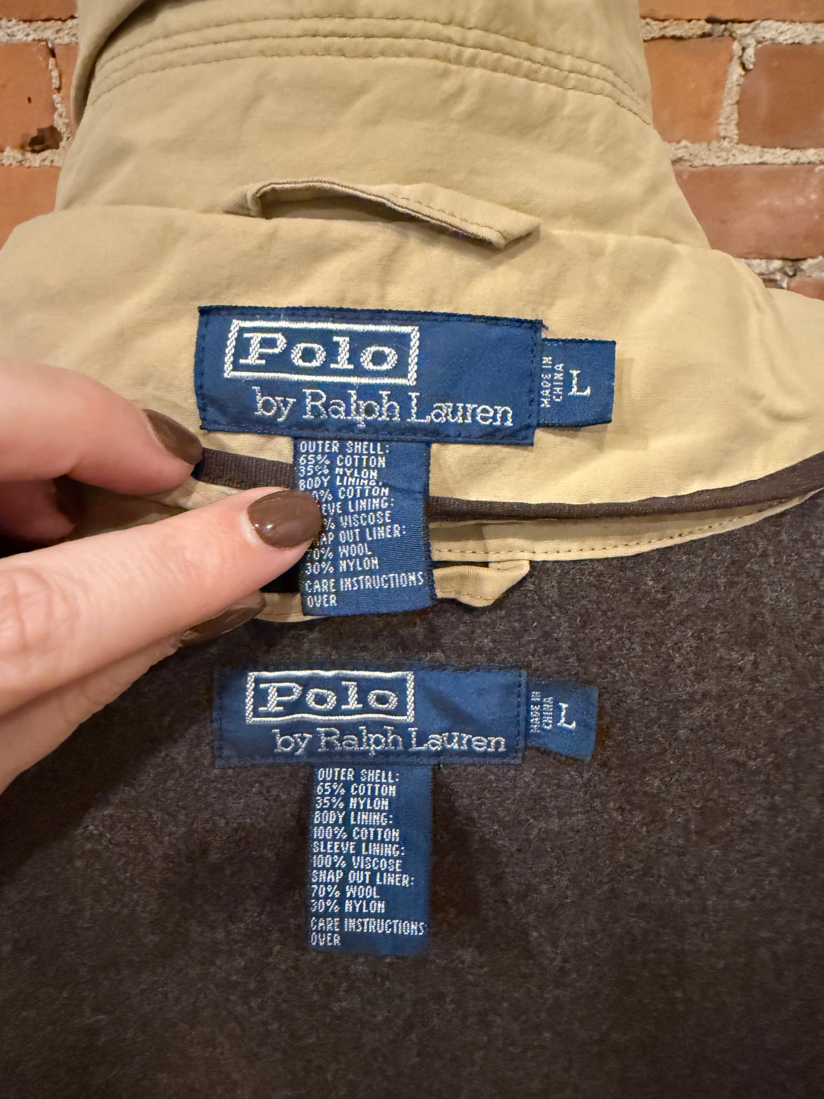 90s Polo Ralph Lauren barn coat with removable wool lining. Fits M-XL