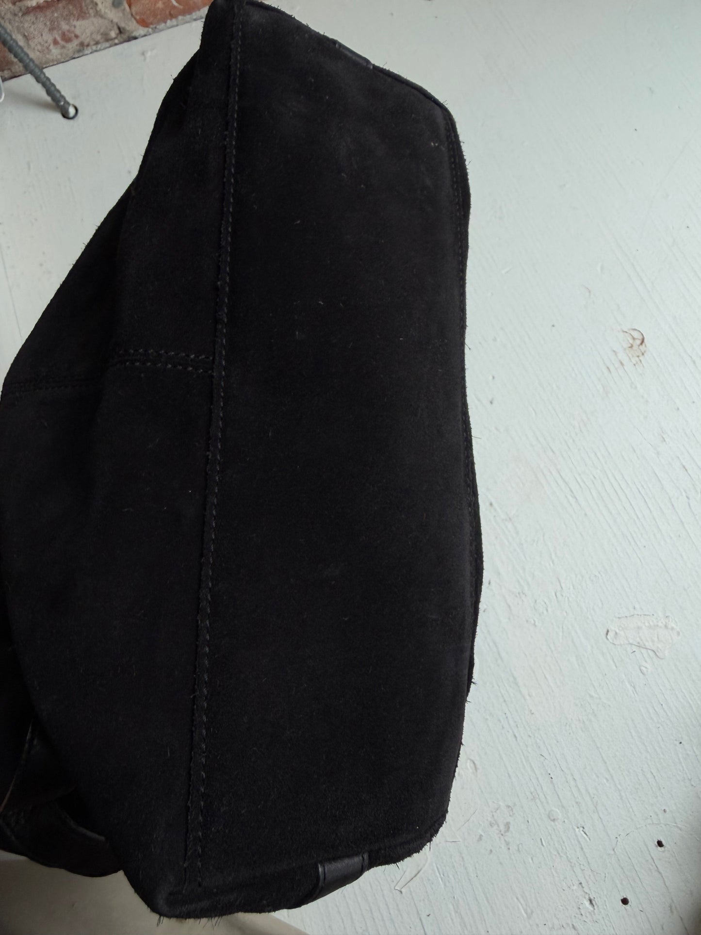 00s Banana Republic black suede tote bag
