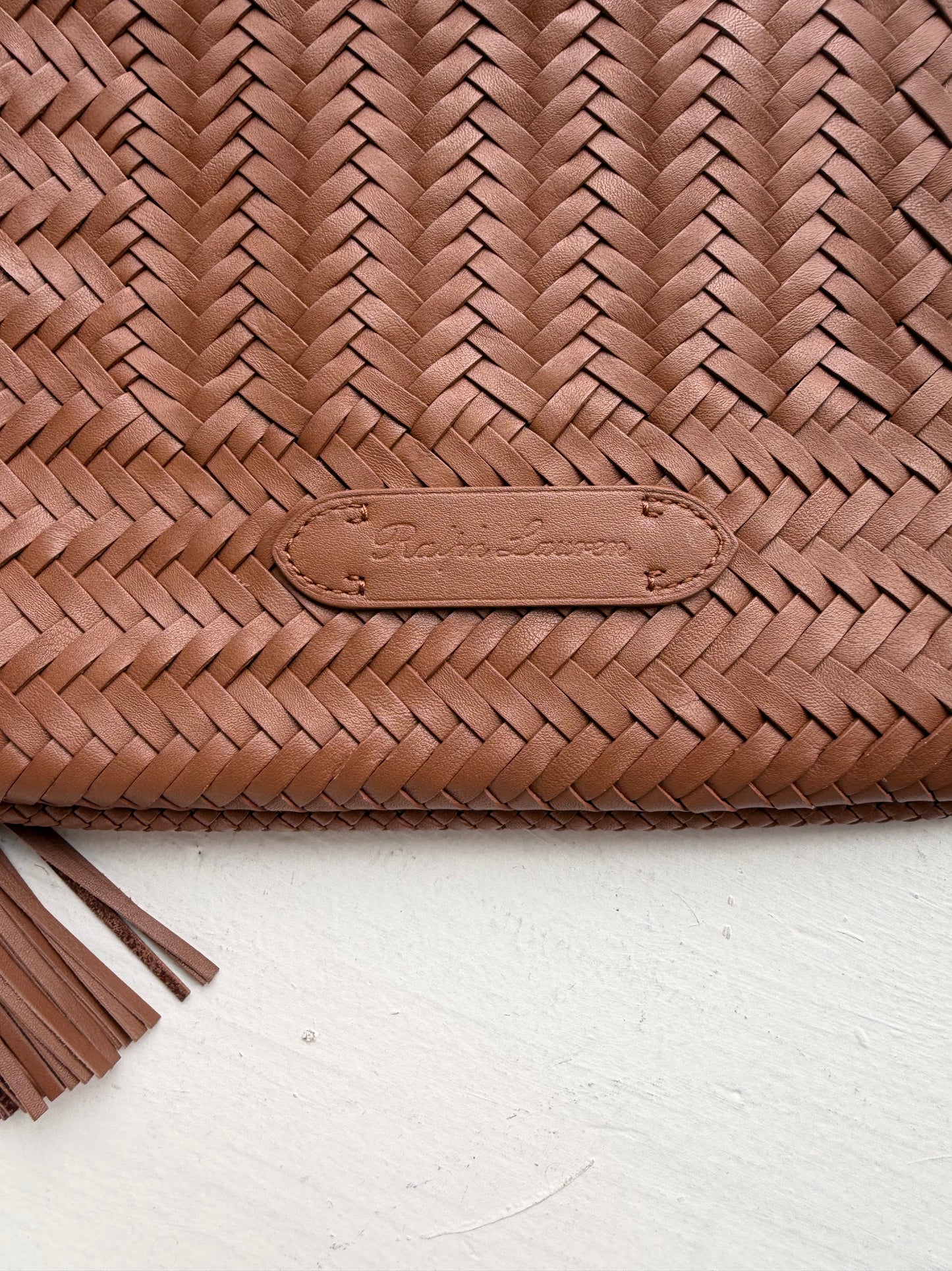 Ralph Lauren leather woven bag