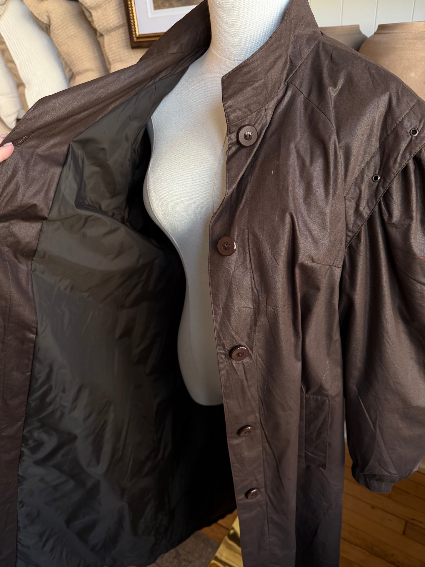 Vintage brown A line light weight coat #17