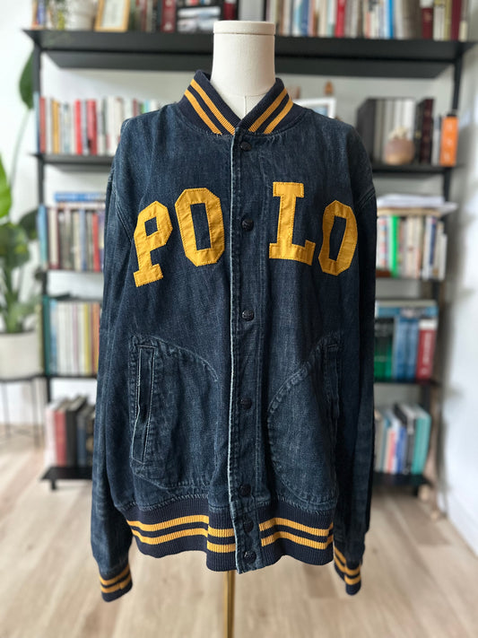 00s Polo Ralph Lauren denim bomber jacket