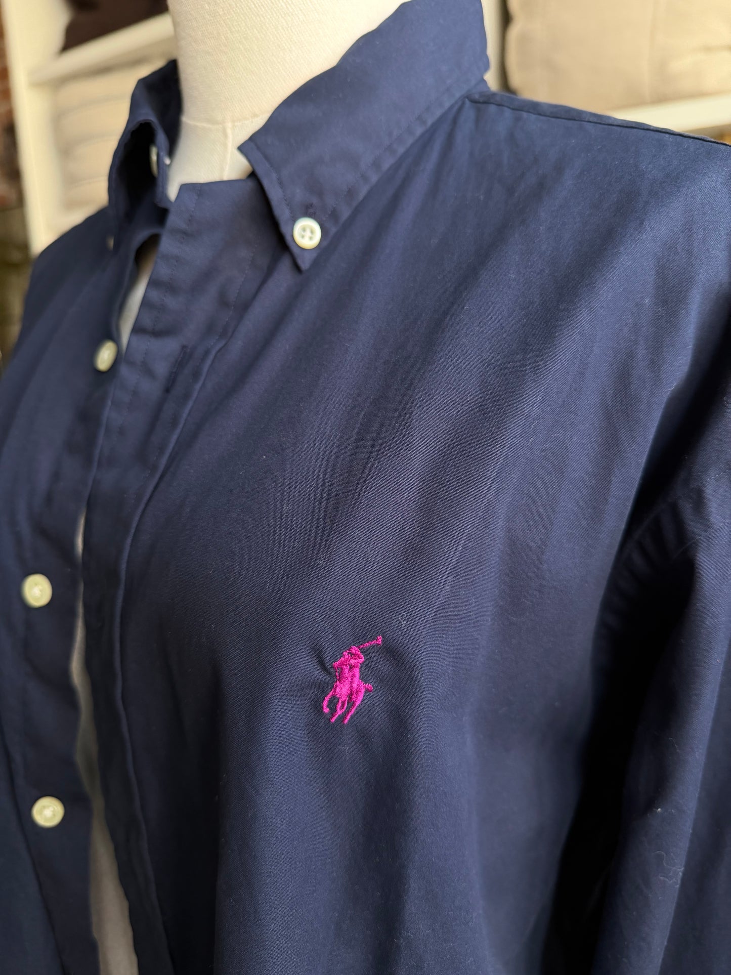 90s Ralph Lauren navy button down