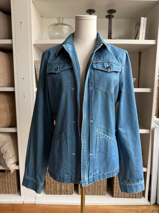 90s Lauren Ralph Lauren blue lightweight denim jacket. Made in Hong Kong
