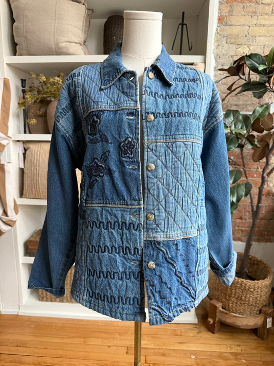 90s New Directions quilted denim jacket
