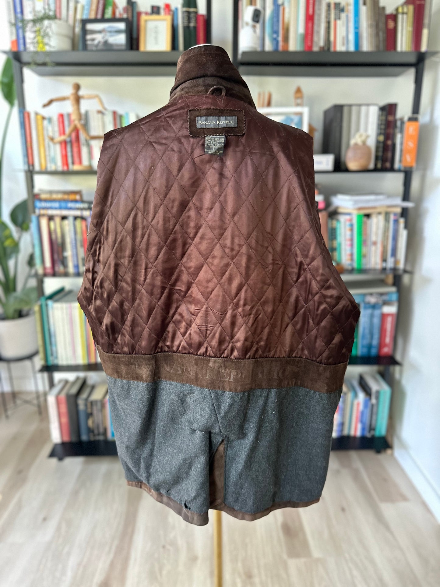 90s Banana Republic leather barn coat. Made in Korea