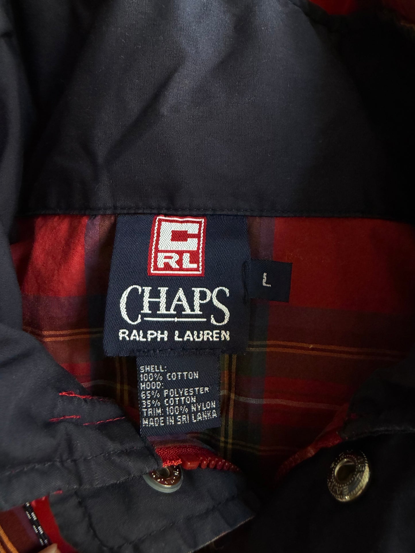 90s Chaps Ralph Lauren plaid wind breaker