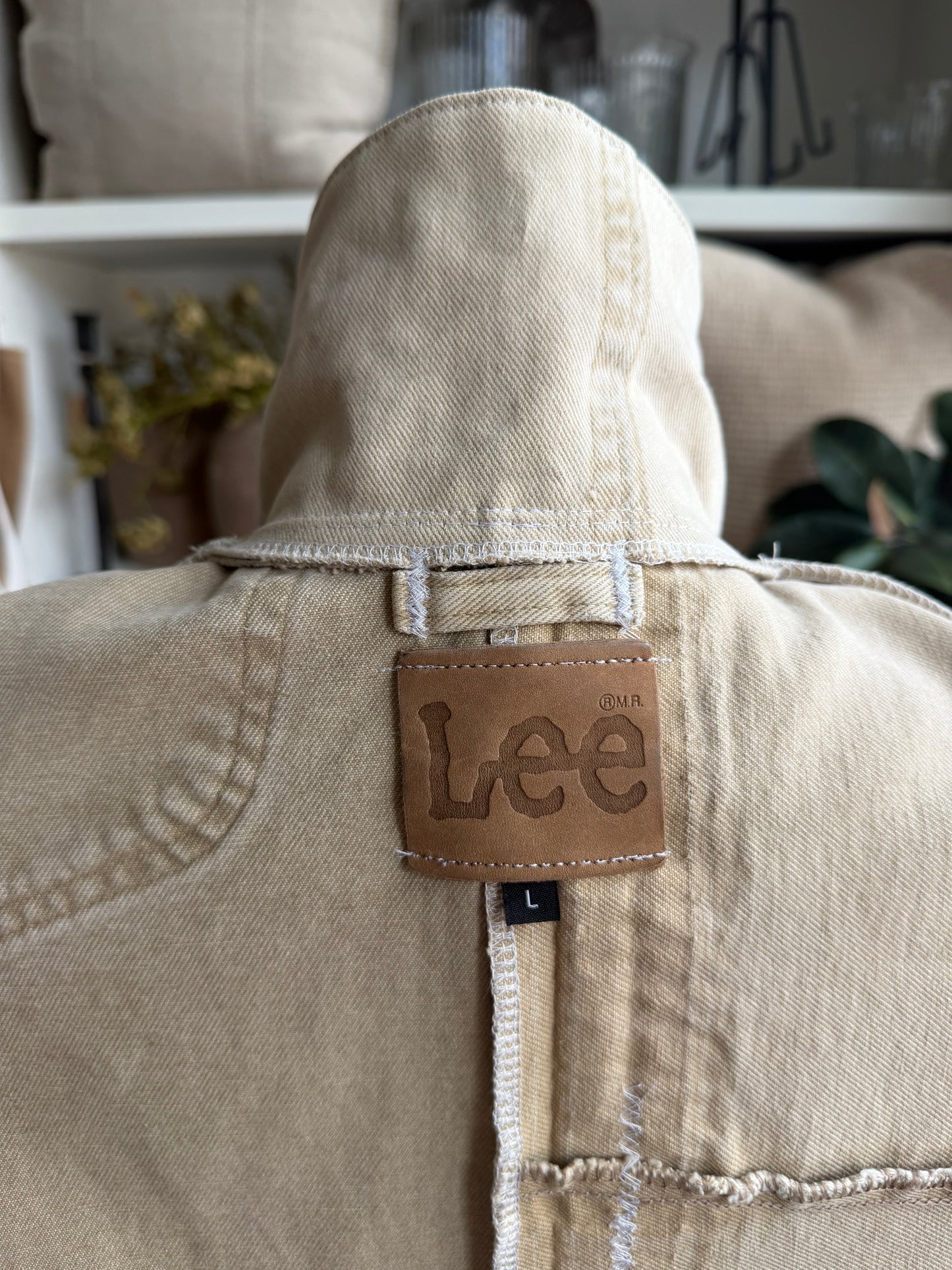 Sand Reworked Denim Chore Coat. Size Large