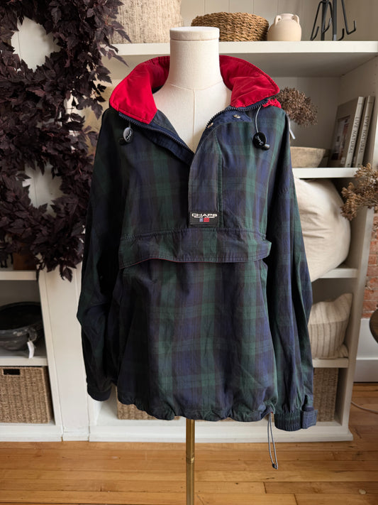 90s Chaps Ralph Lauren plaid anorak windbreaker. Made in Korea. Fits S-L