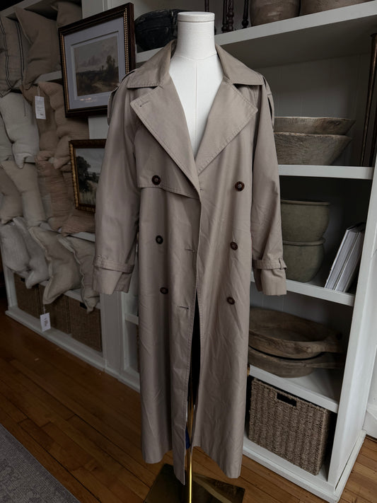 90s J.Galley khaki trench with navy details