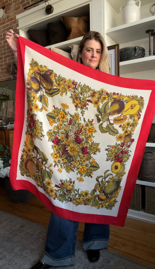 Paris vintage silk scarf #13