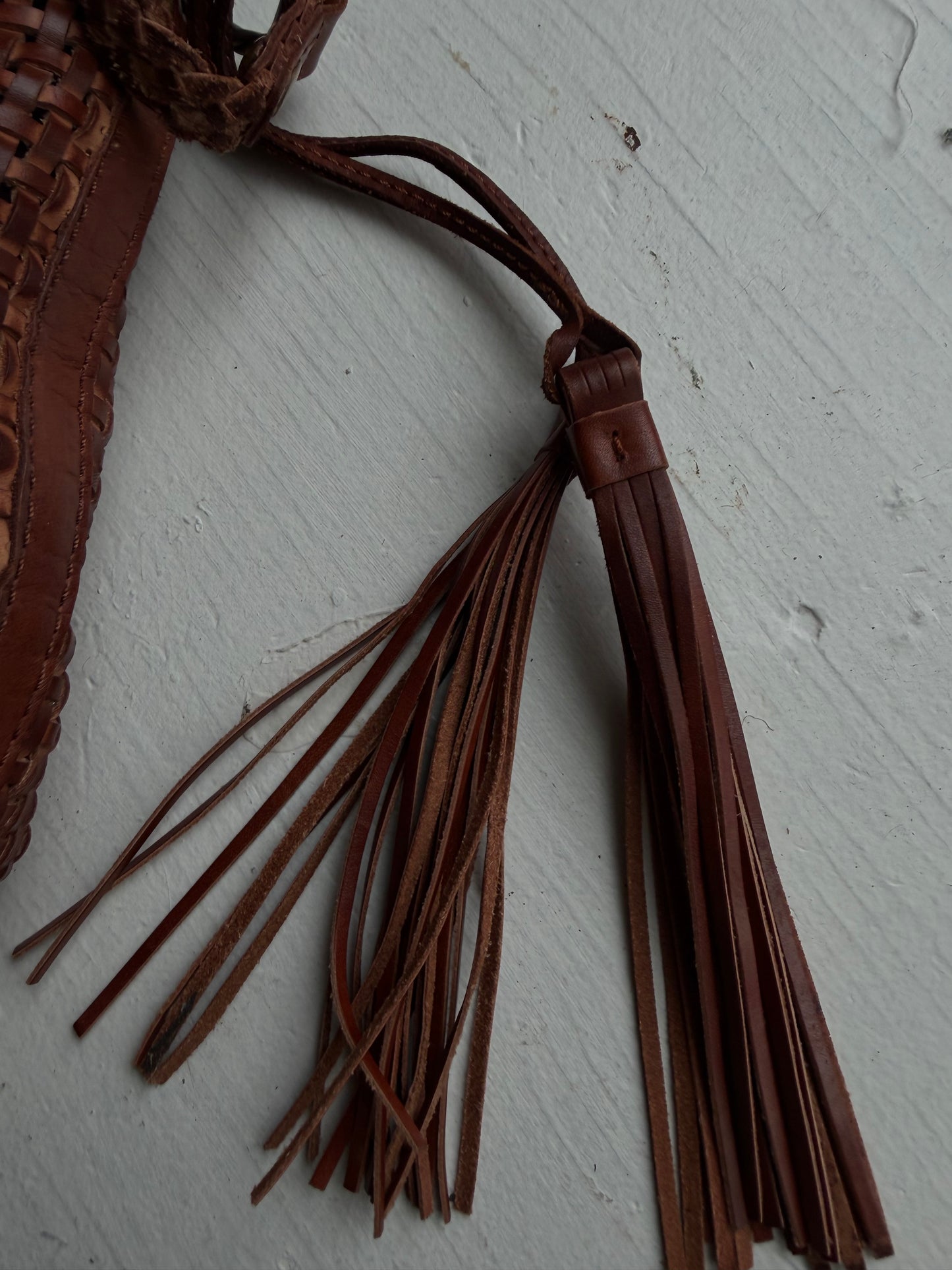 00s Patricia Nash leather woven crossbody bag