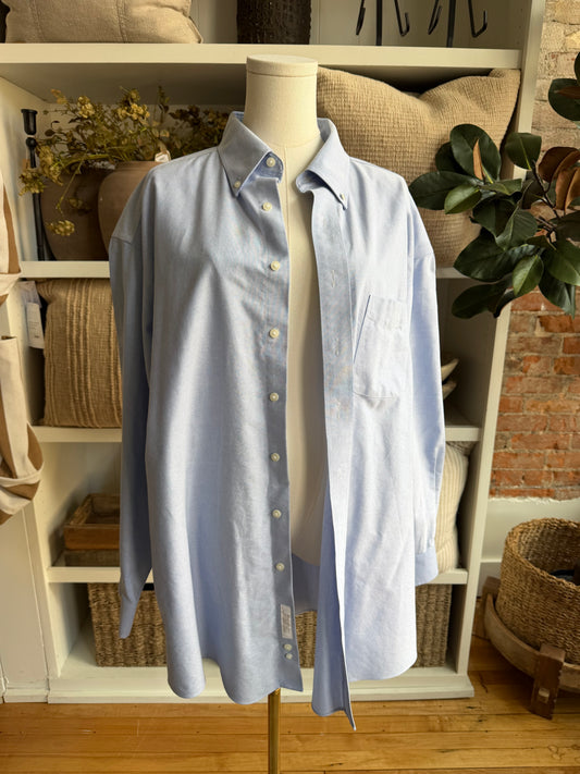 00s Round Tree & Yorke Gold Label blue Oxford