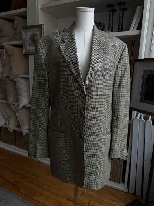 90s Chaps Ralph Lauren wool plaid blazer. Made in Canada