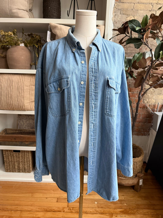 90s Geoffrey Beene denim button down