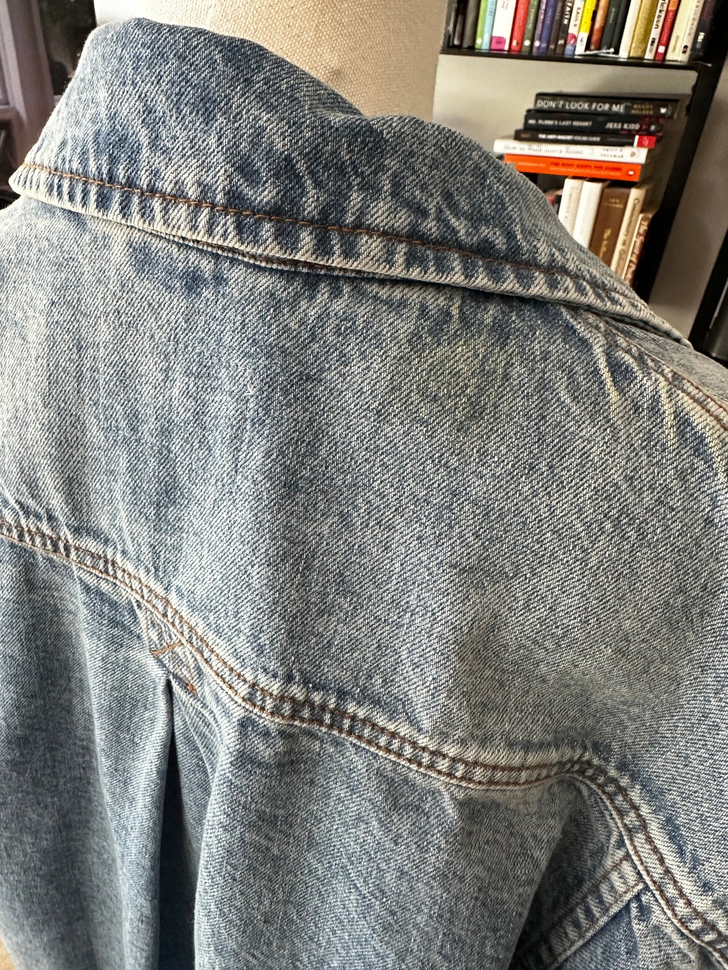 Free People Opal Swing Denim Jacket in Cowboy Romance. Size Medium