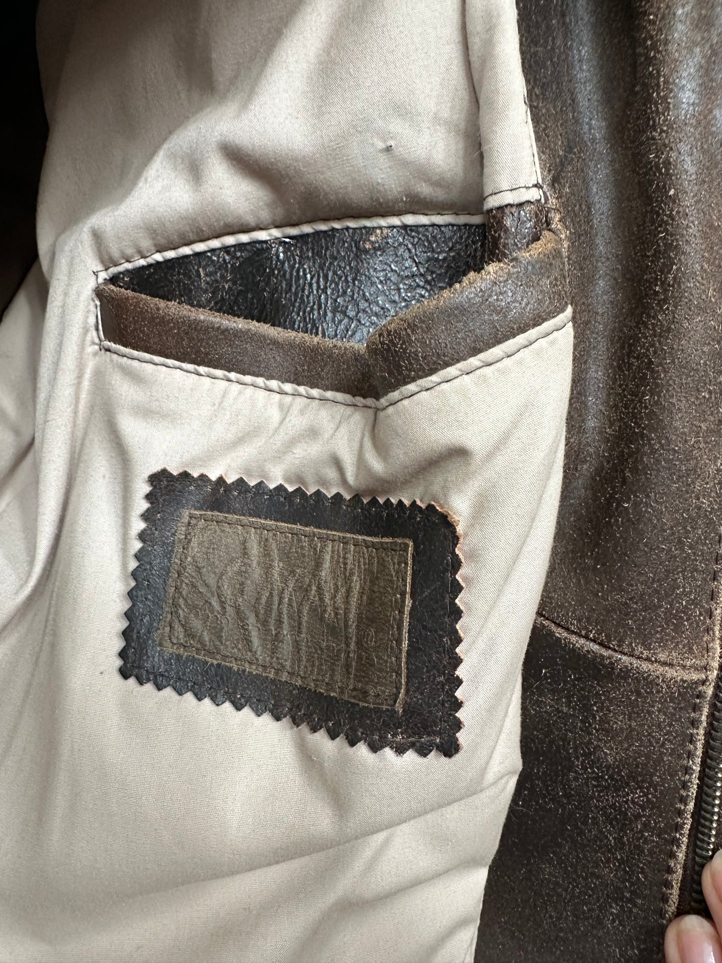 90s Bencat leather flight jacket with patches. Made in Korea
