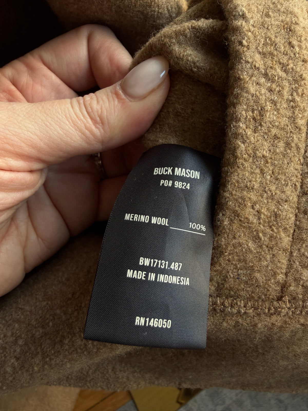Buck Mason felted wool blanket coat. Size XS