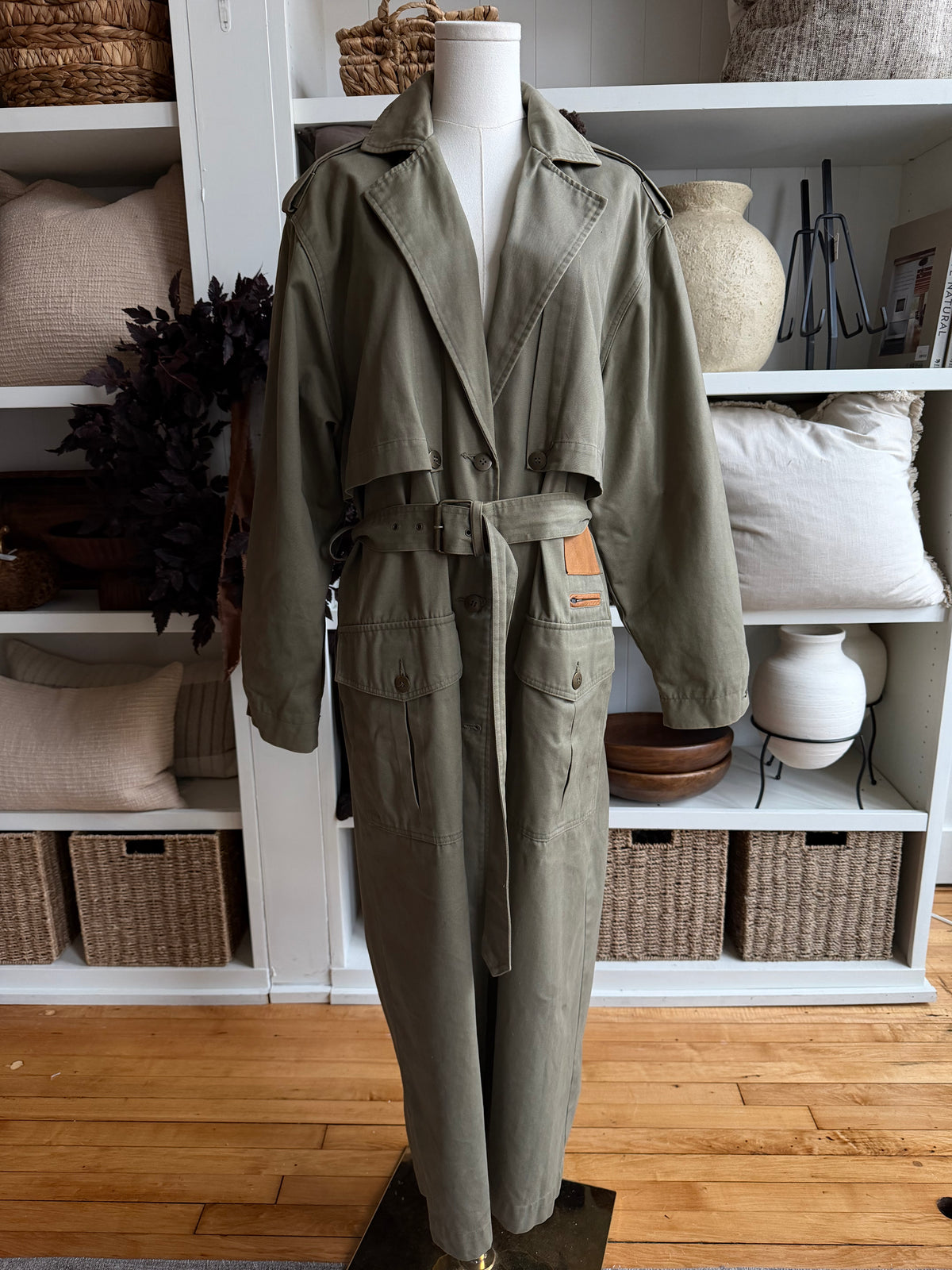 90s Together! green military inspired trench. Fits S-L