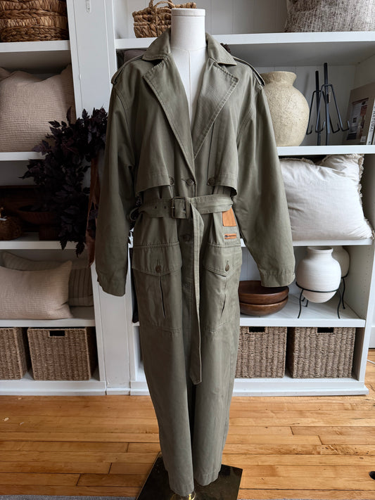 90s Together! green military inspired trench. Fits S-L