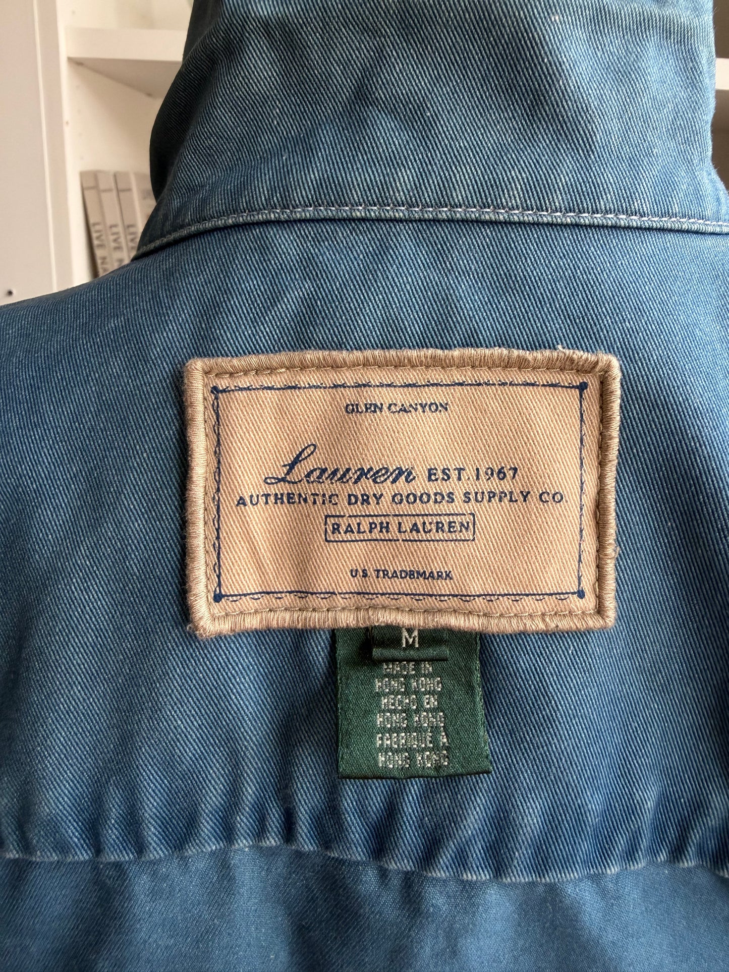 90s Lauren Ralph Lauren blue lightweight denim jacket. Made in Hong Kong