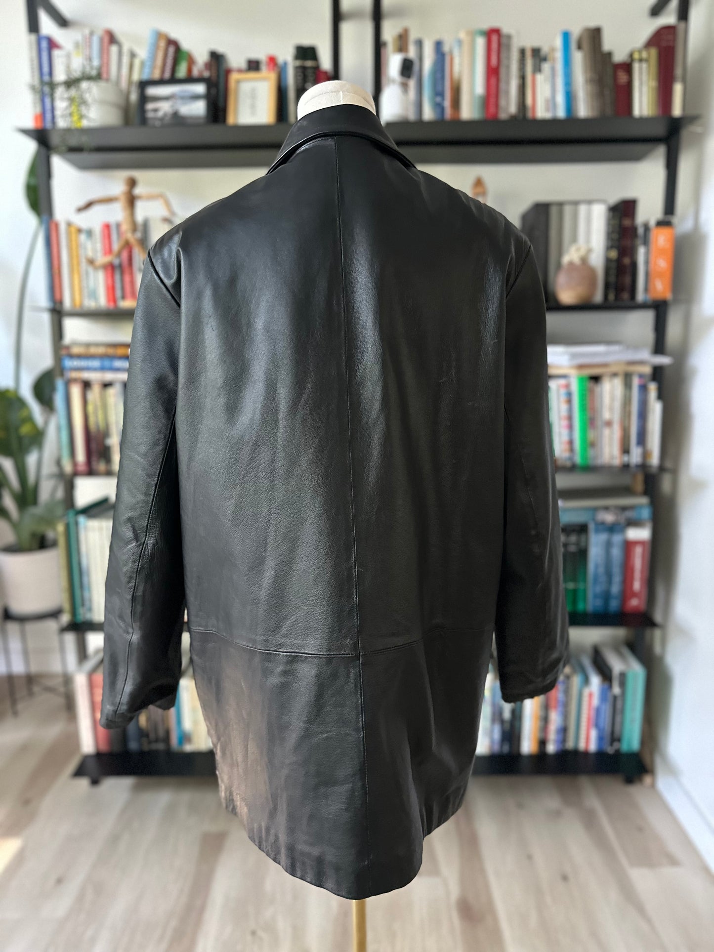 90s G111 black leather blazer