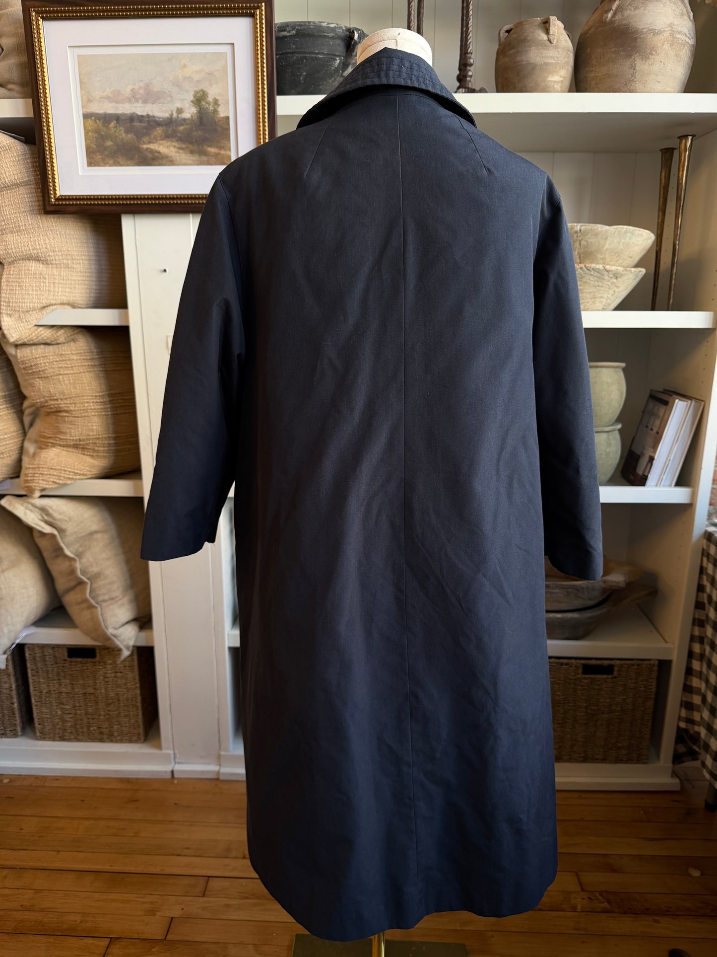 Vintage navy A line coat with insulation. Sourced in Paris