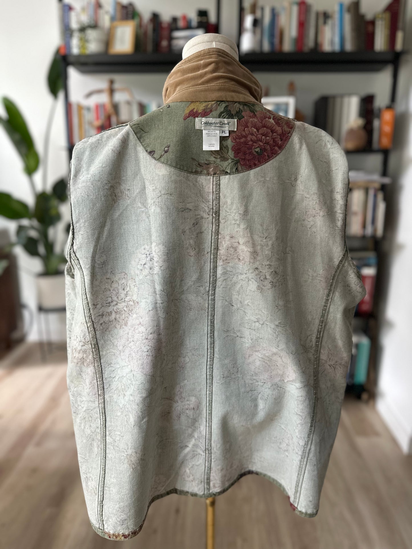 90s Coldwater Creek green floral barn coat. Made in the USA