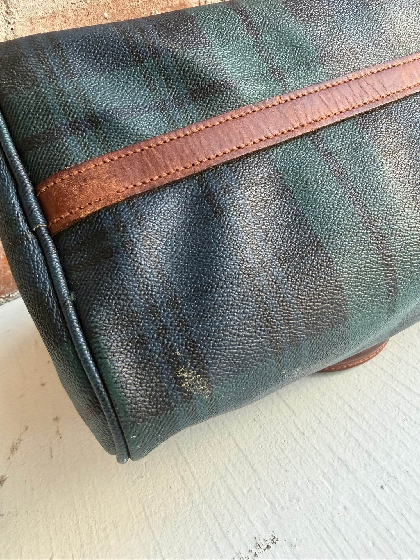 90s Ralph Lauren black watch plaid small duffle