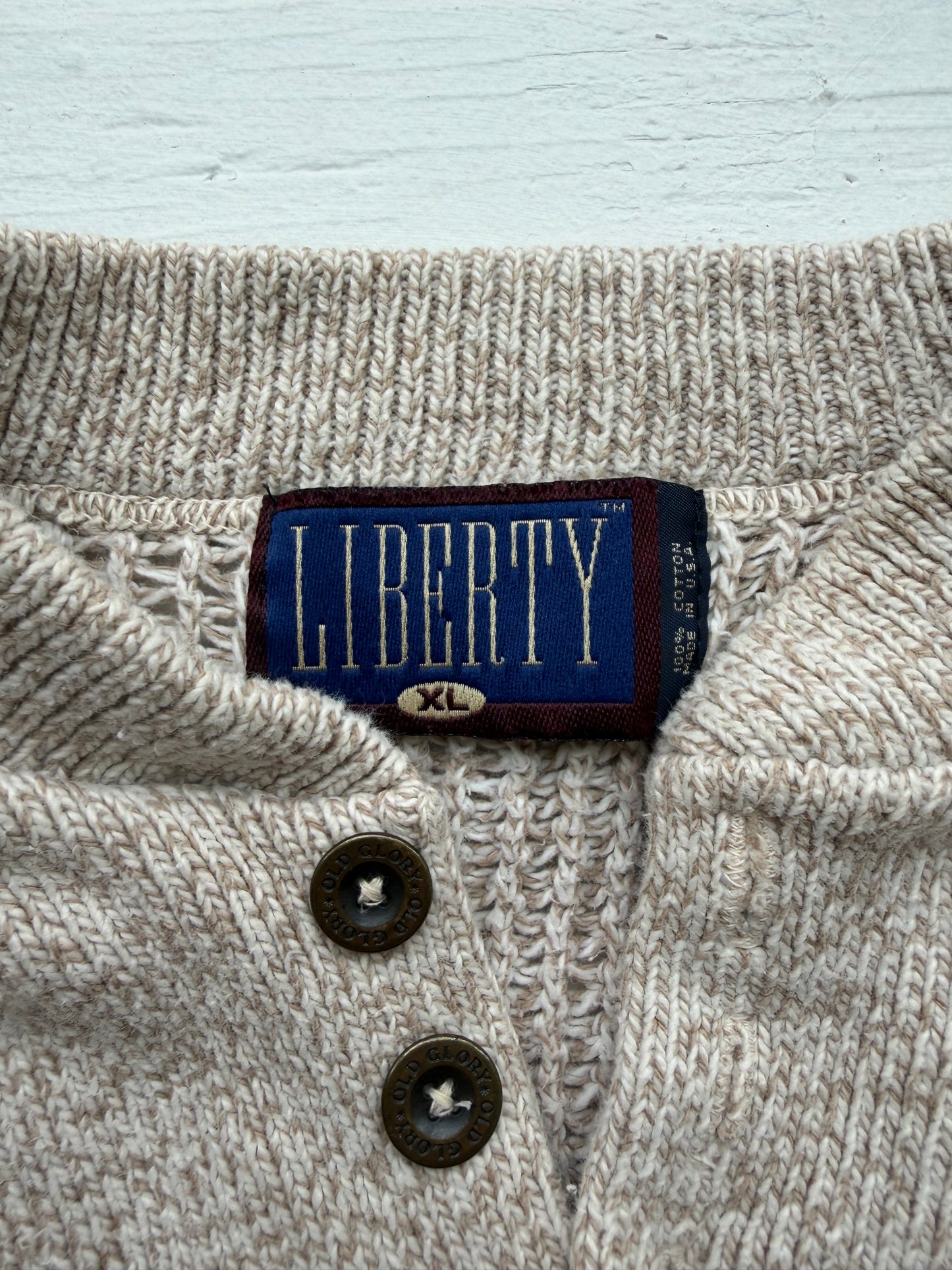 90s Liberty cotton sweater. Made in the USA