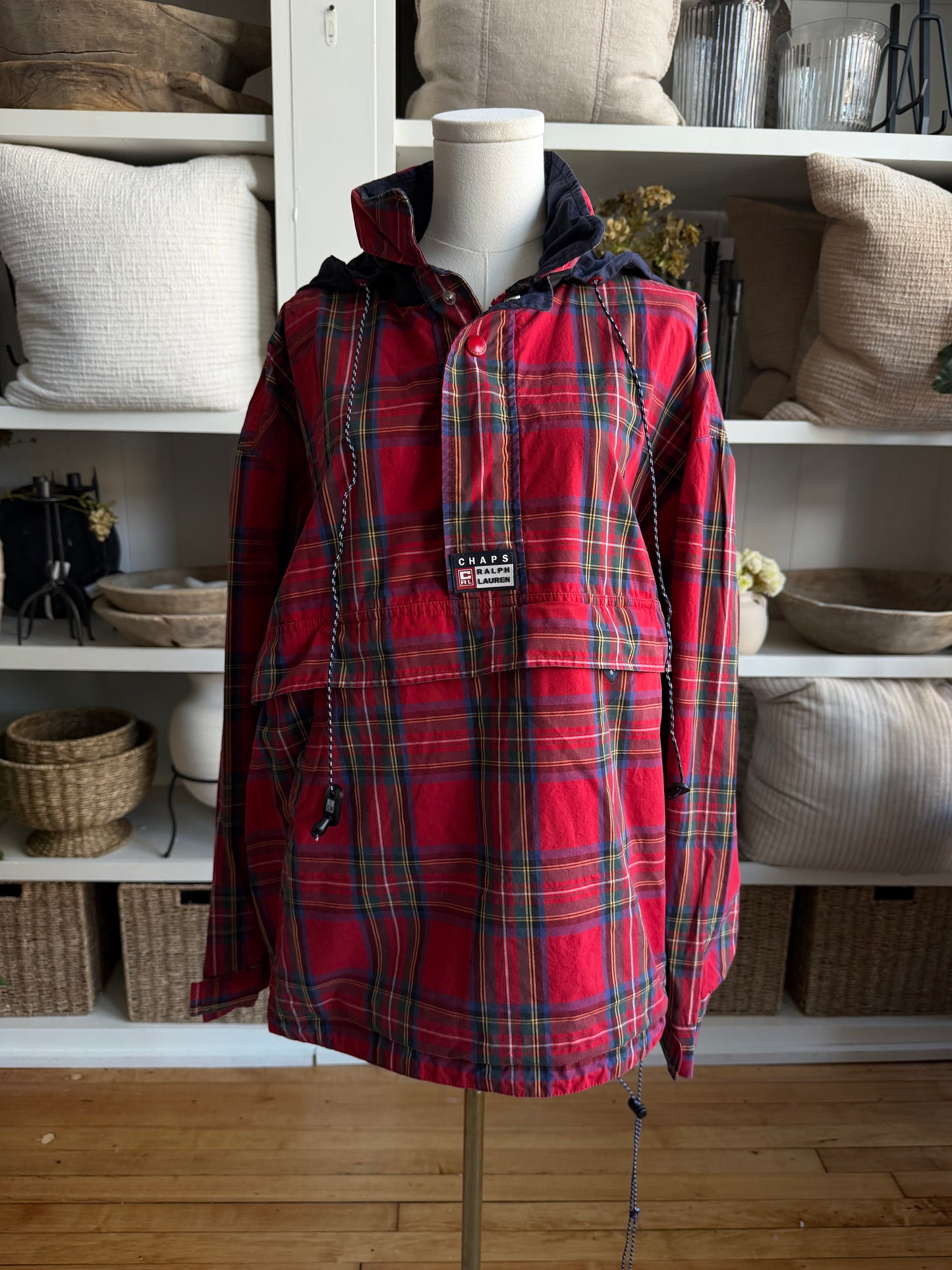 90s Chaps Ralph Lauren plaid wind breaker