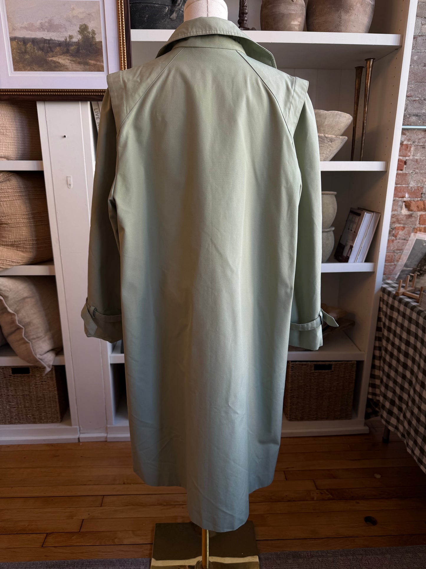 Vintage green light weight trench #8