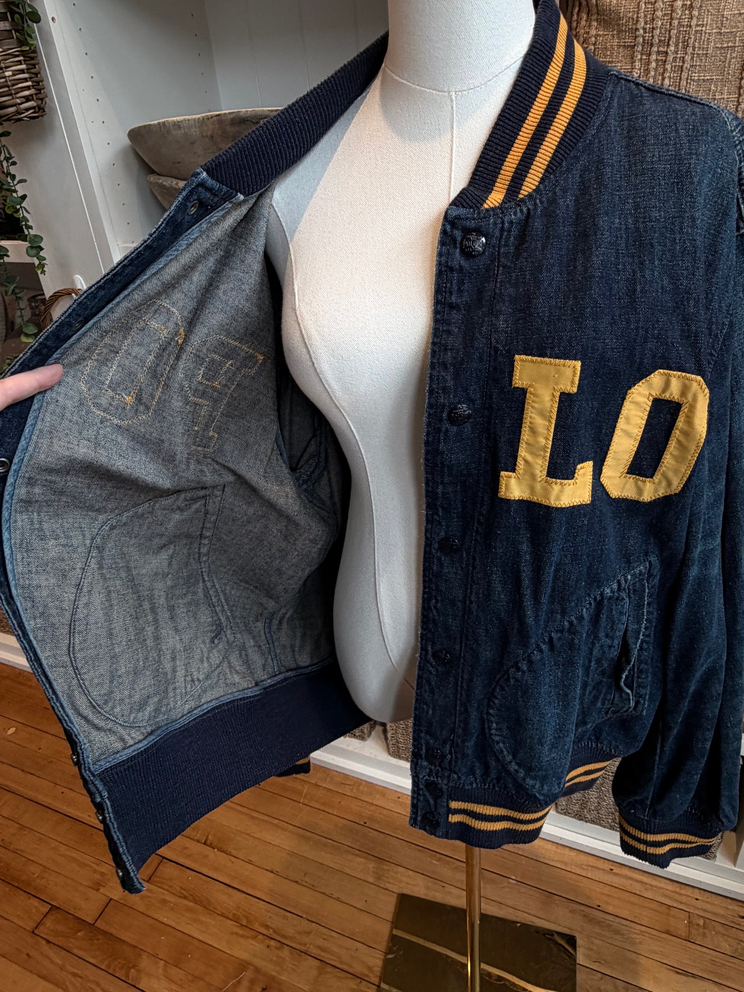 00s Polo Ralph Lauren denim bomber jacket