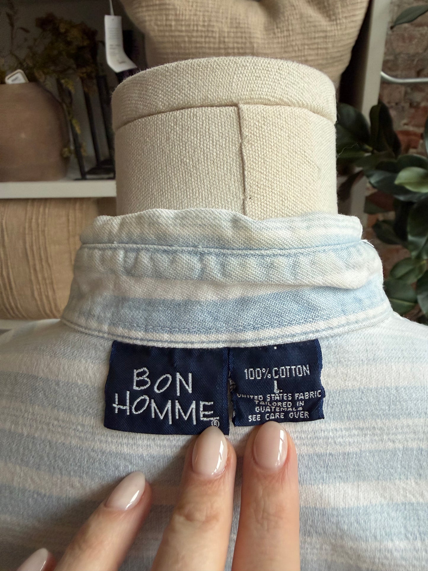 90s Bo Homme denim striped button down