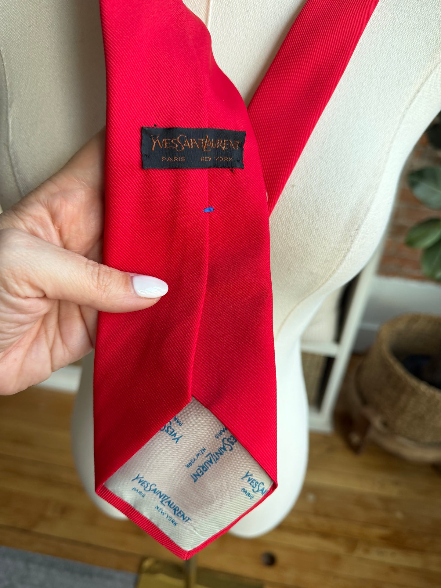 Vintage YSL red tie