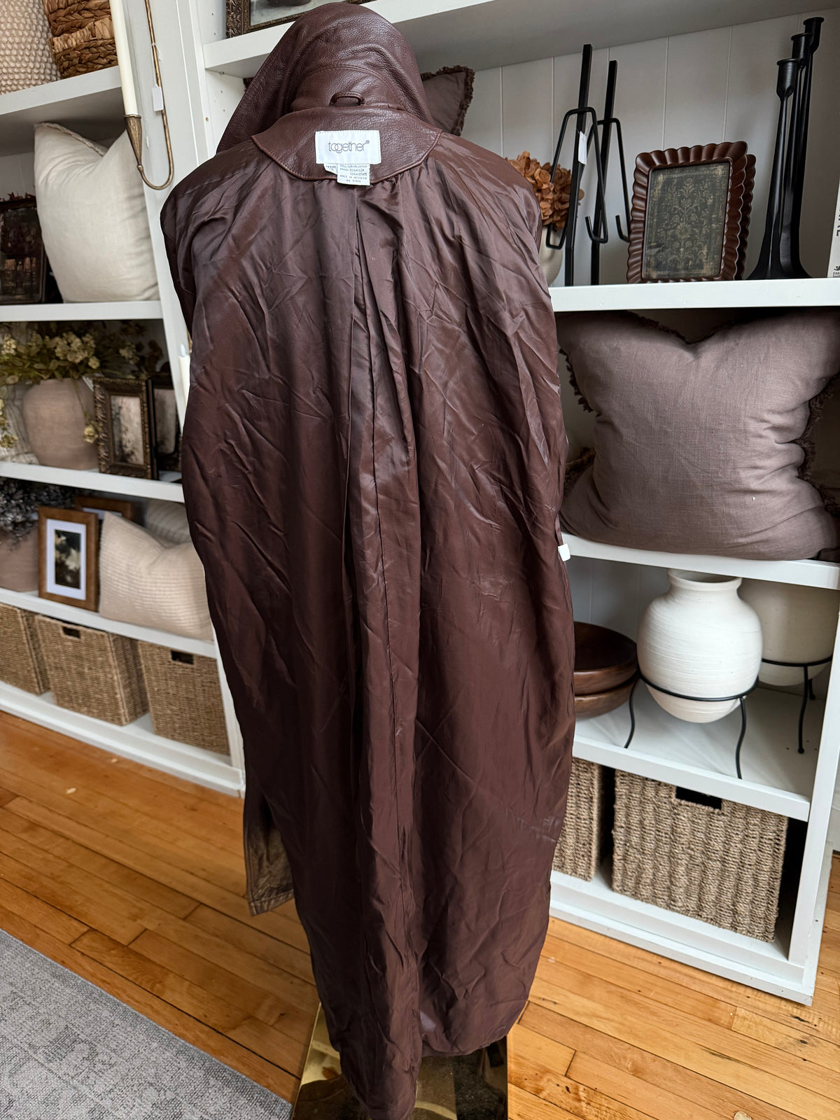 90s Together! Brien leather trench. Fits S-L petite