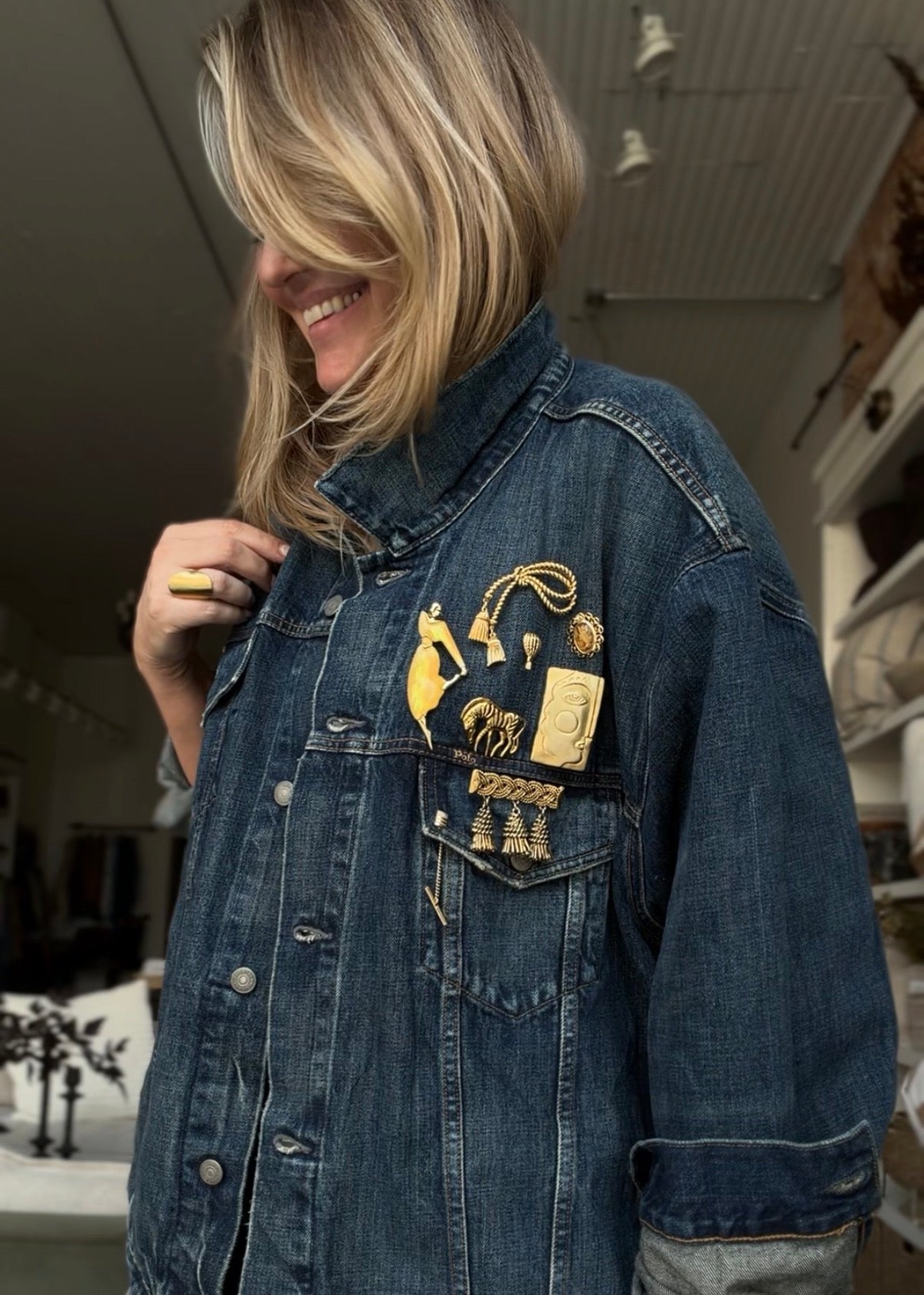 Y2K Polo Ralph Lauren brooch jacket