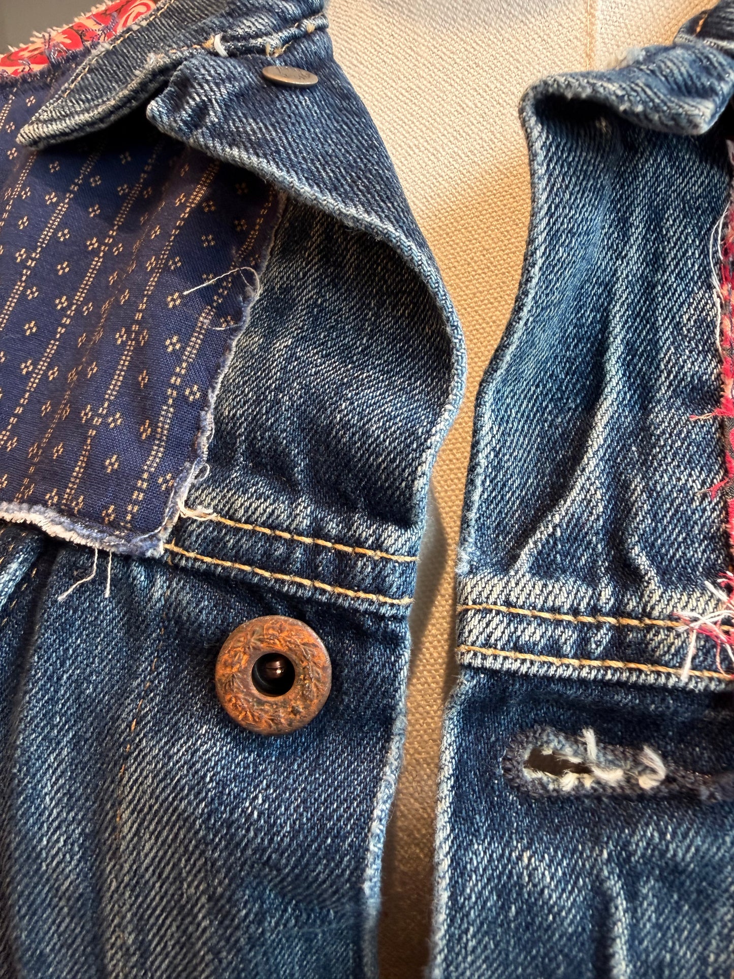 00s Polo Ralph Lauren denim jacket with bandana detail