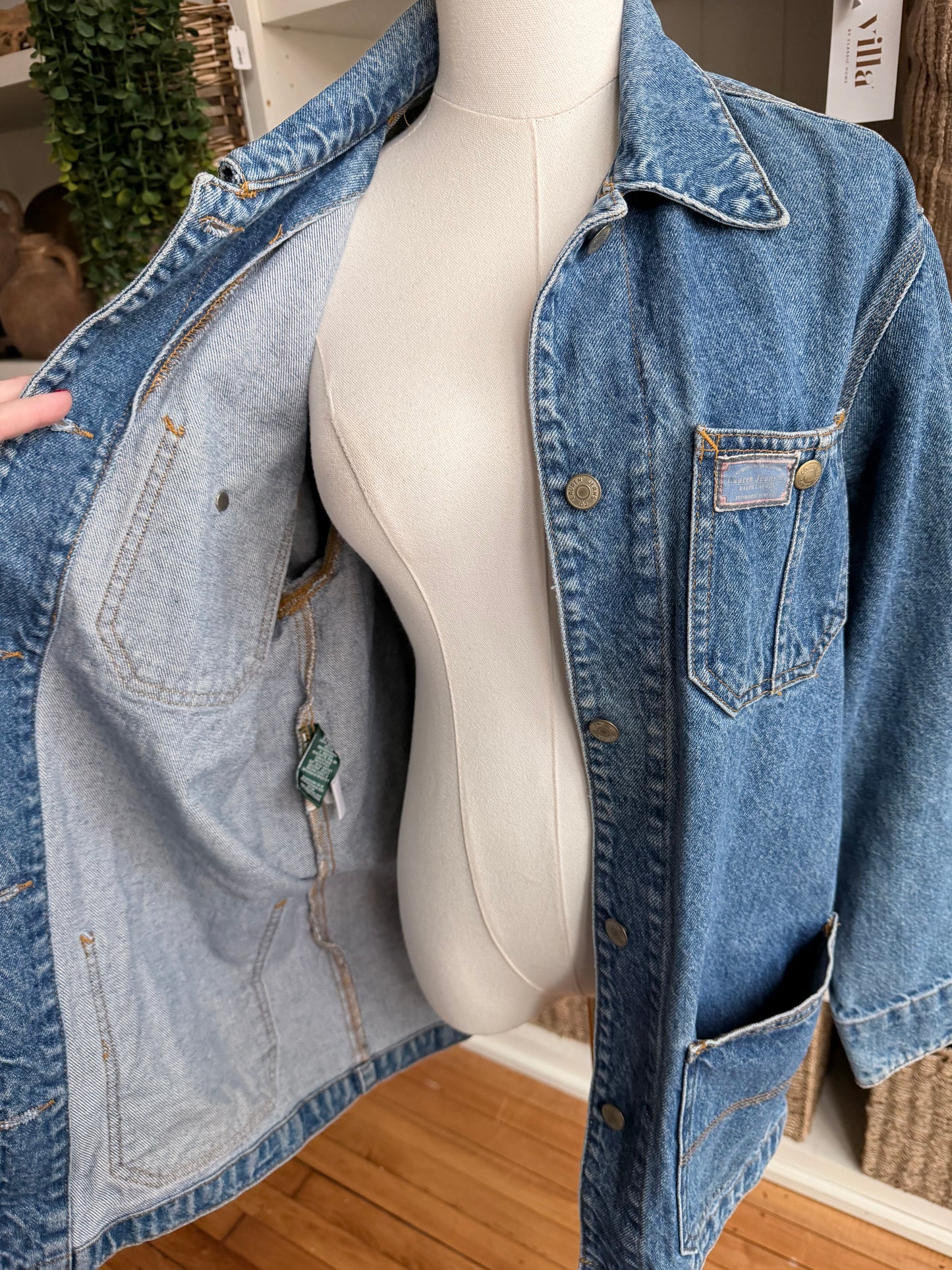 90s Lauren Jeans Co denim chore coat. Made in Mexico
