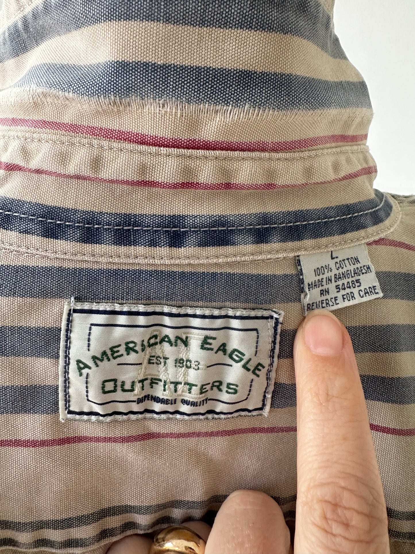 90s American Eagle cotton striped button down.
