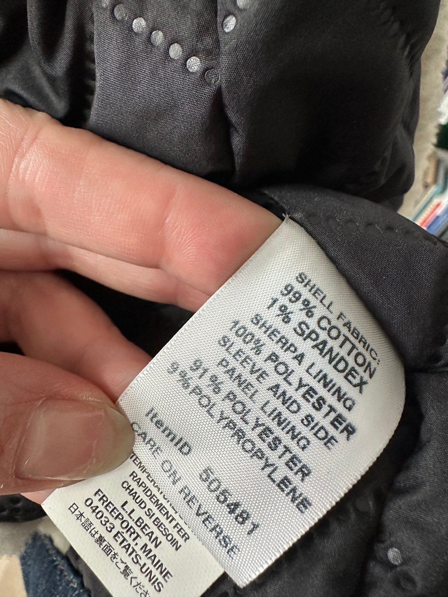 00s LL Bean denim Sherpa lined chore coat. Made in Mexico