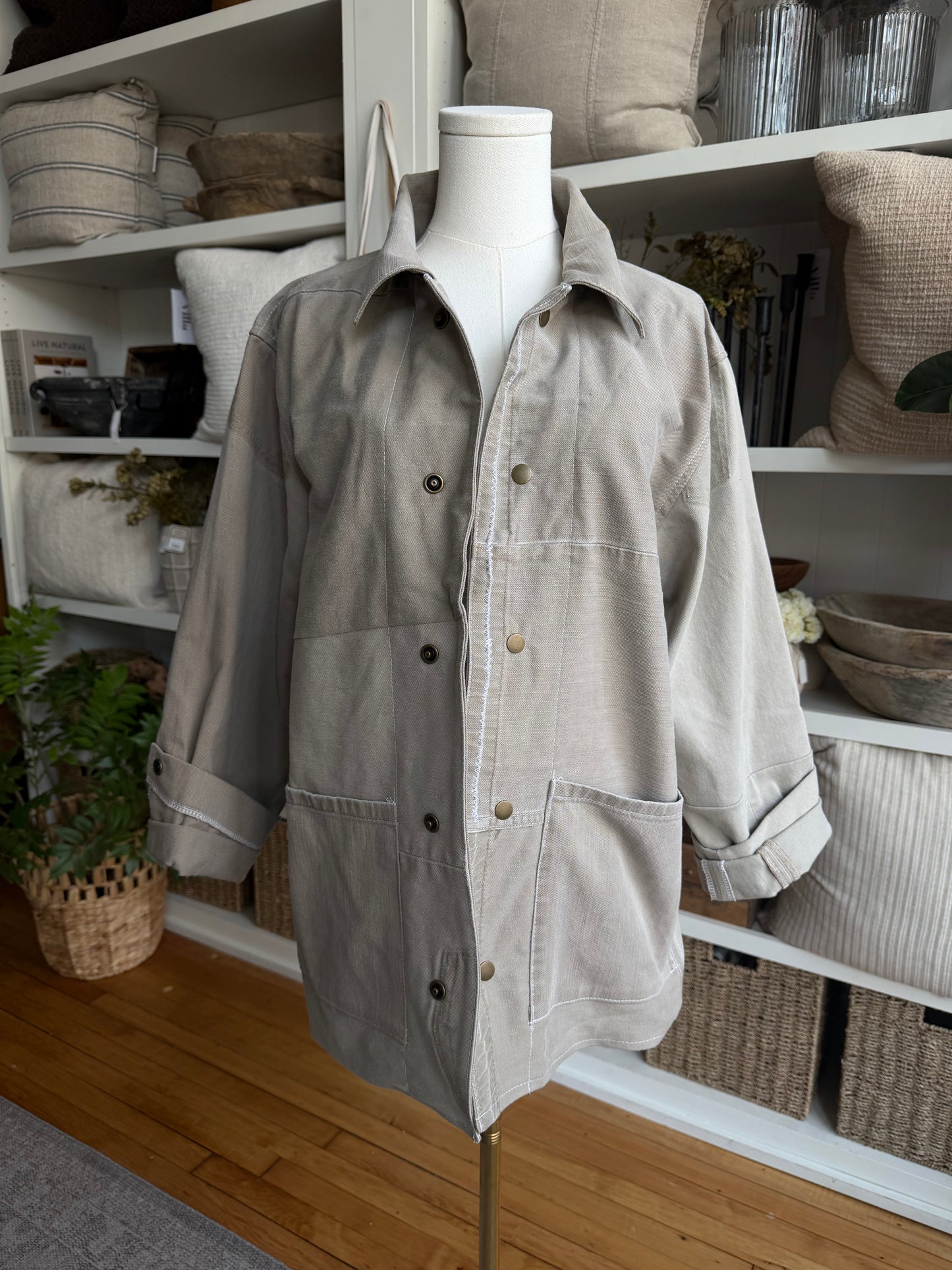 Reed Reworked denim chore coat. Size small
