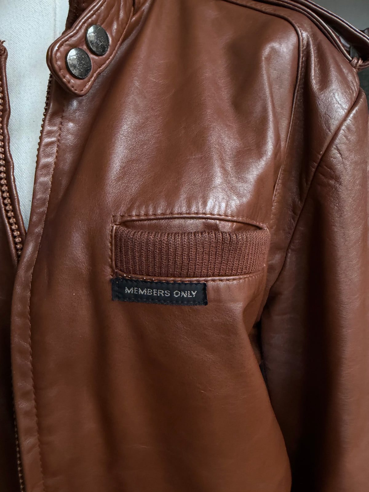80s Members Only leather jacket. Fits S-L