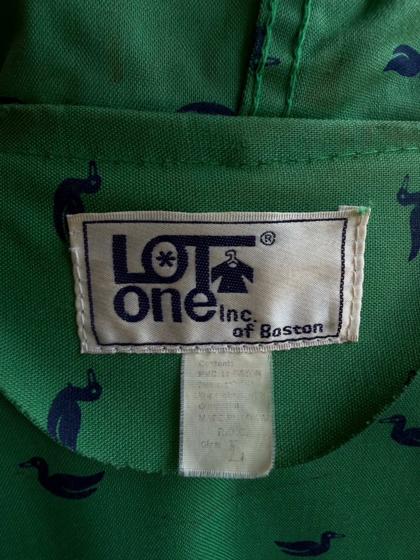 Vintage Lot One of Boston navy rain coat. Made in the USA