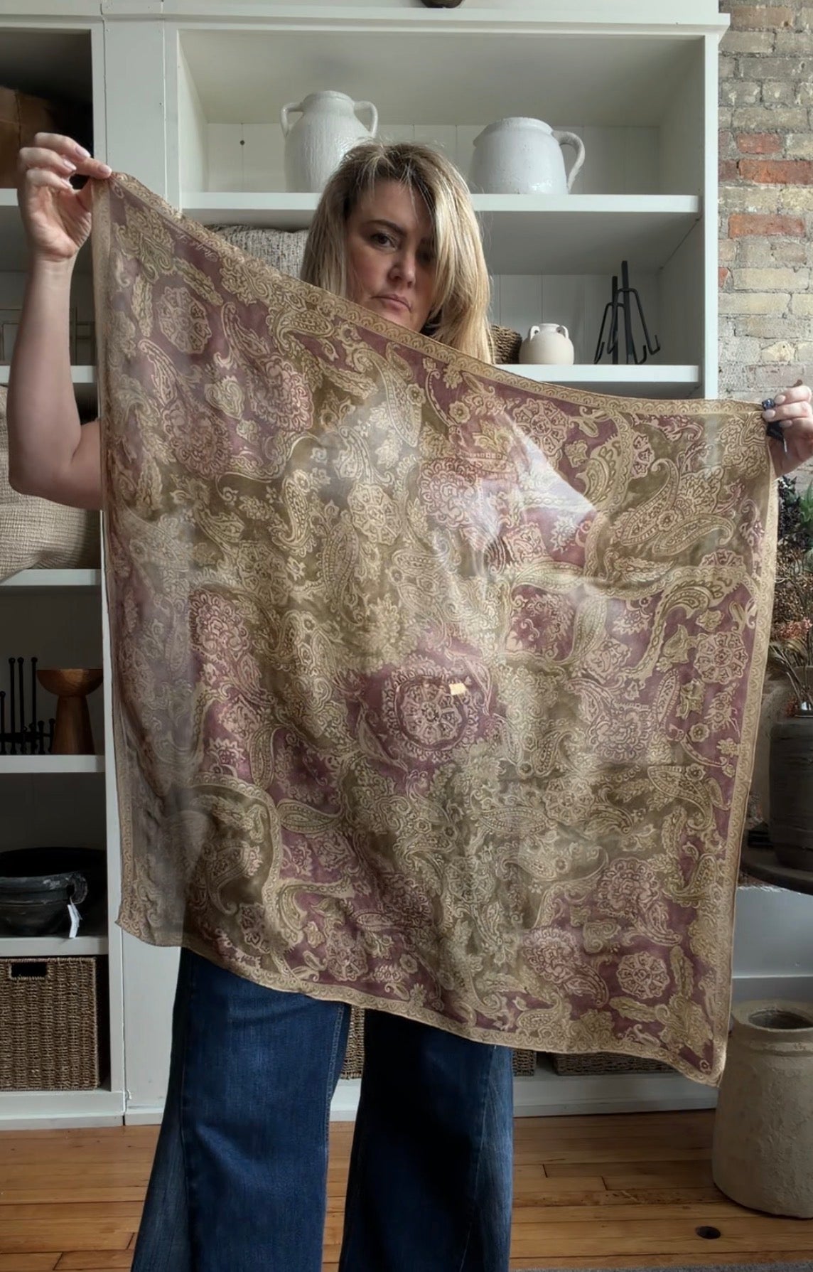 80s Ralph Lauren paisley silk scarf