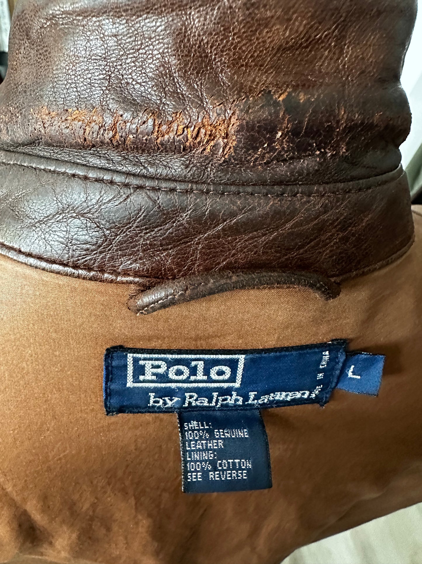 90s Polo Ralph Lauren leather bomber