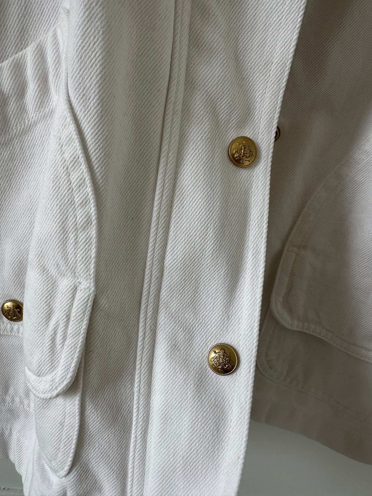 JCrew short white barn jacket in cotton twill