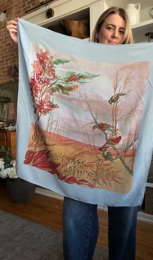 Paris vintage silk scarf #24