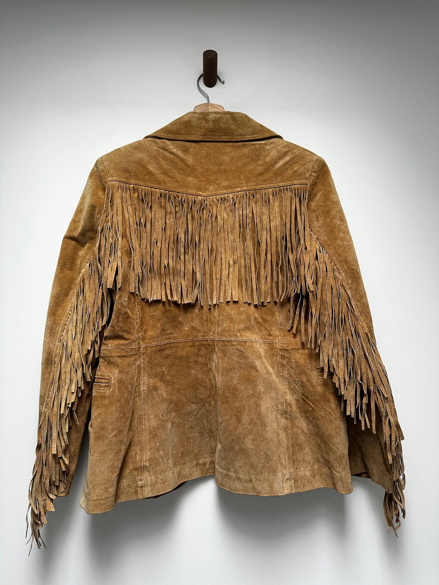 Vintage XOXO suede fringe jacket