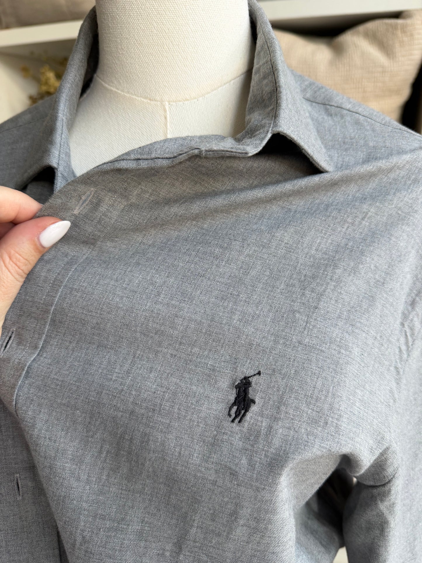 00s Ralph Lauren gray poplin button down